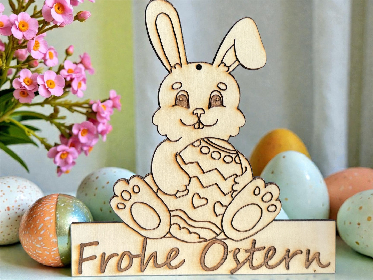Osterhase Anhänger "Frohe Ostern"