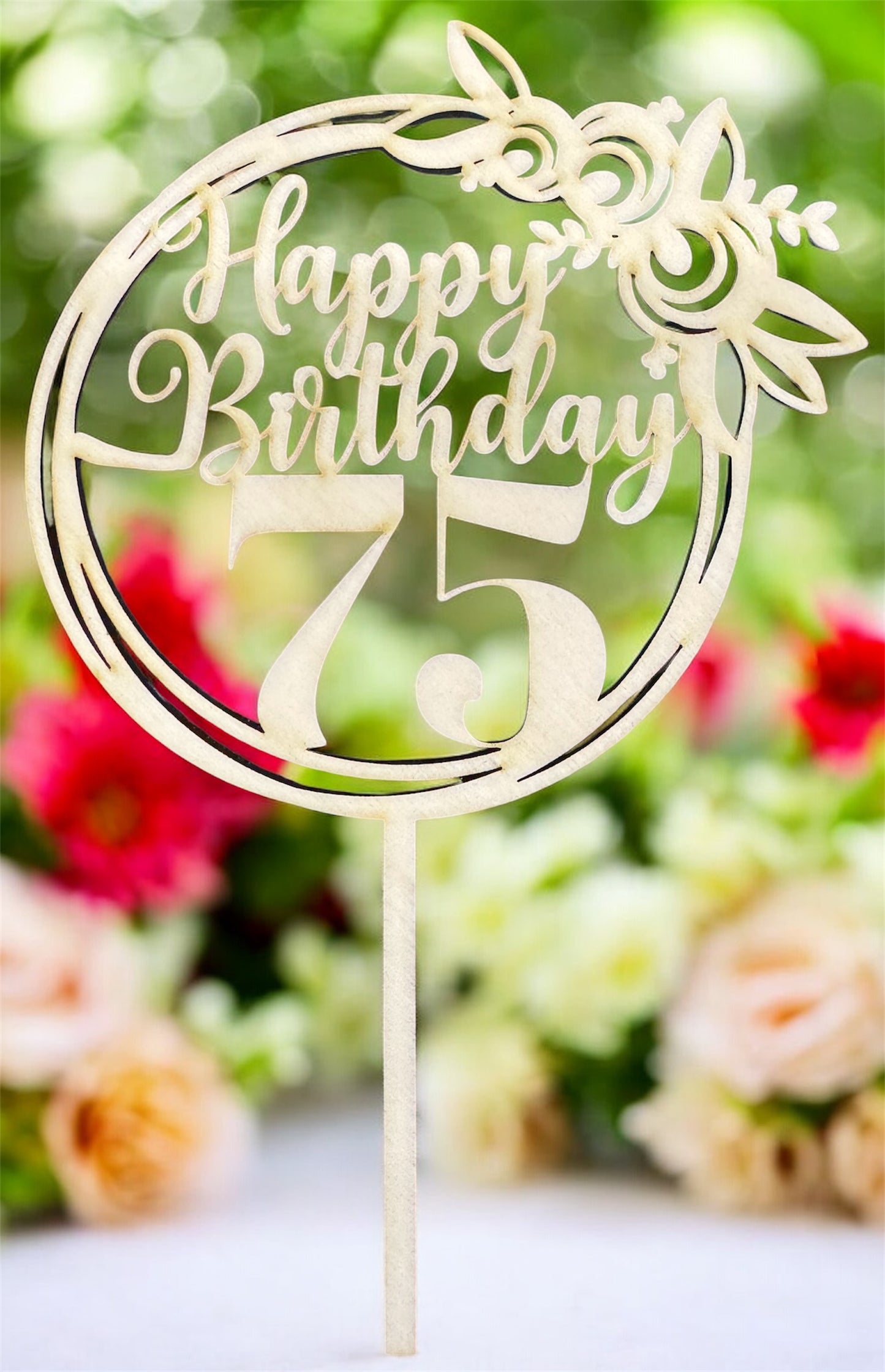75. Geburtstag Topper - 13 cm x 20 cm