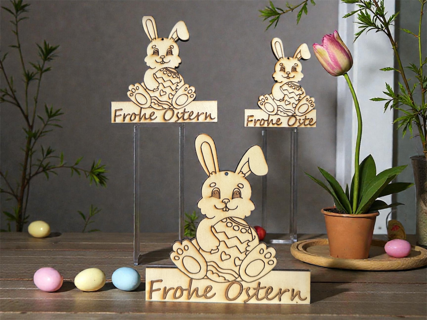 Osterhase Anhänger "Frohe Ostern"
