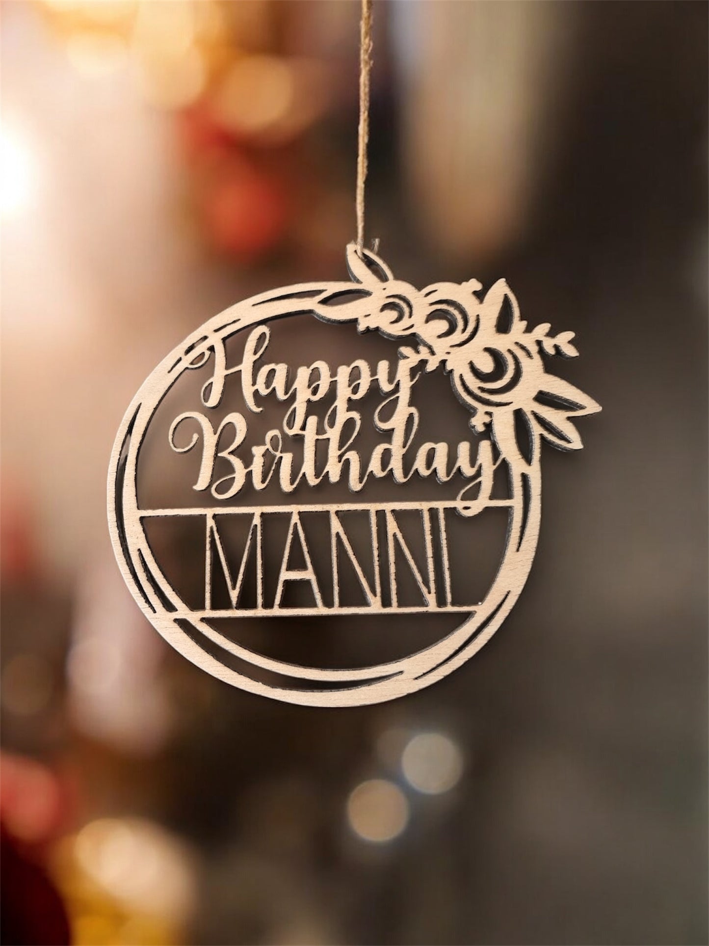 Happy Birthday XXL Anhänger mit Name, 13,5 cm x 13 cm