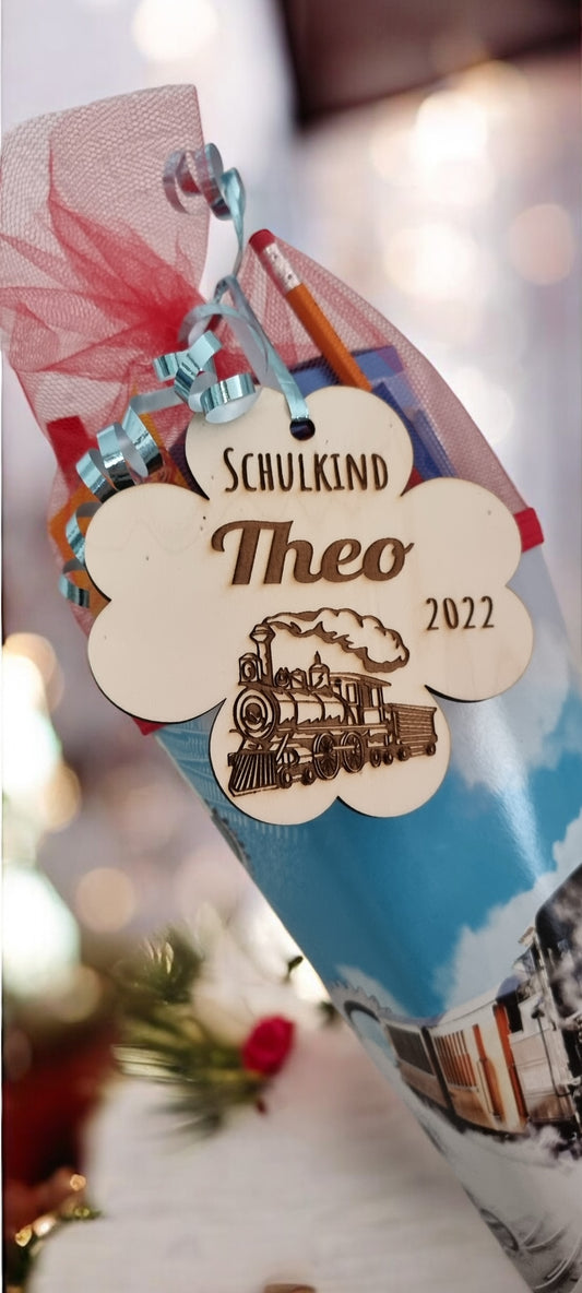 Einschulung Anhänger für Schultüte 13,5 cm x 12 cm