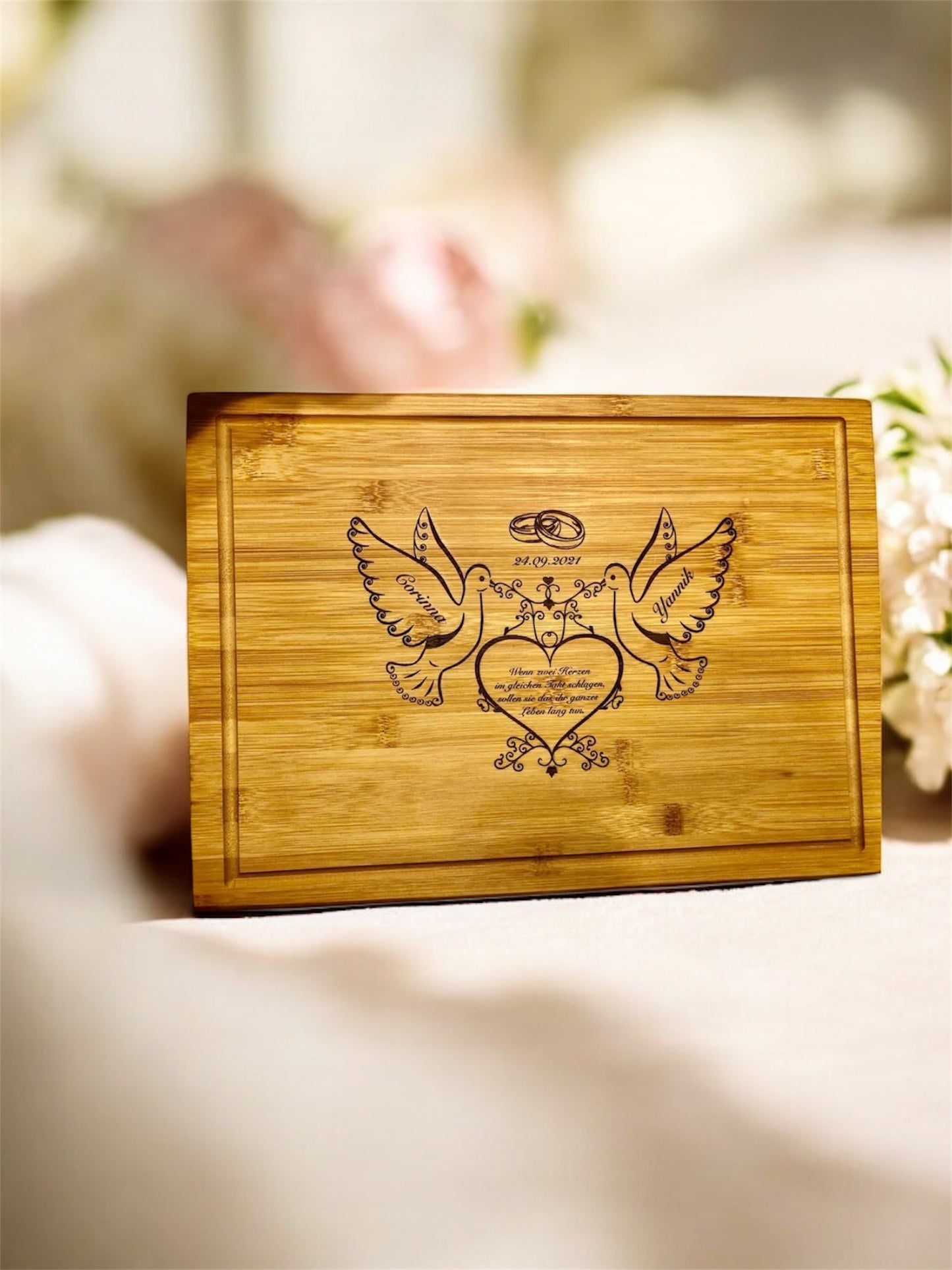Holzbrett zur Hochzeit - individuell gestaltbar