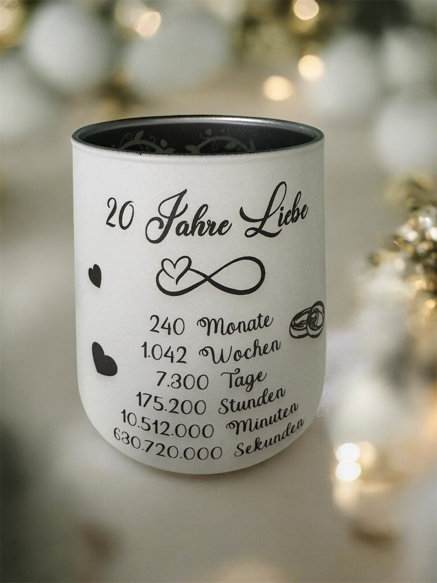 Teelichtglas zum Hochzeitstag