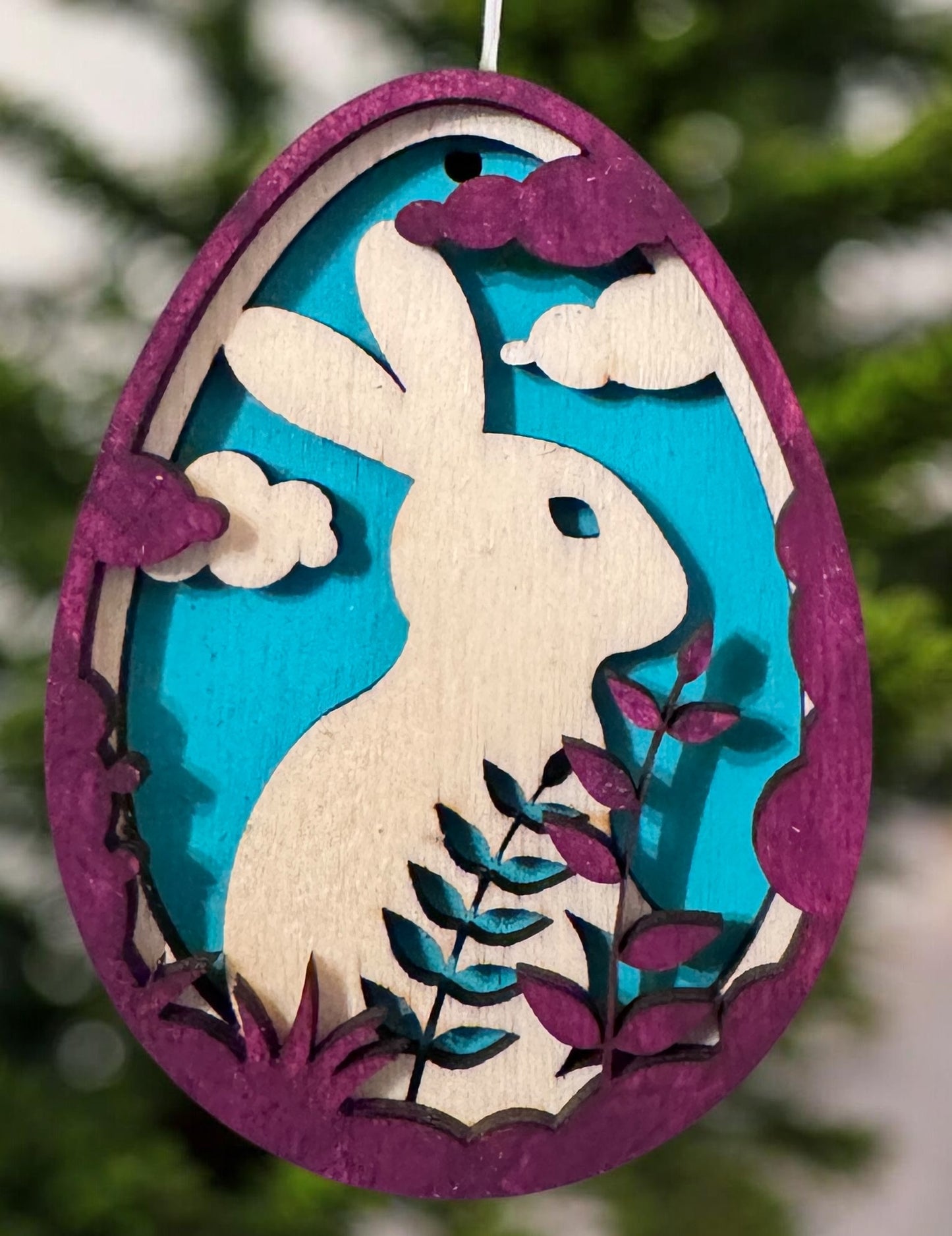 Bunte Osteranhänger aus Holz 3-lagig