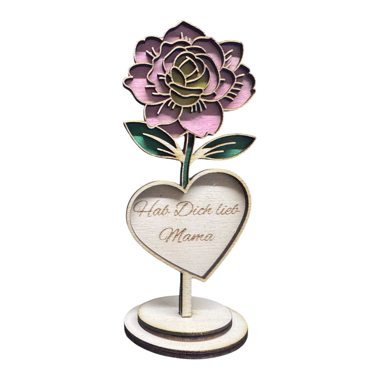 Liebevolles Muttertagsgeschenk aus Holz – Blumendesign mit Gravur