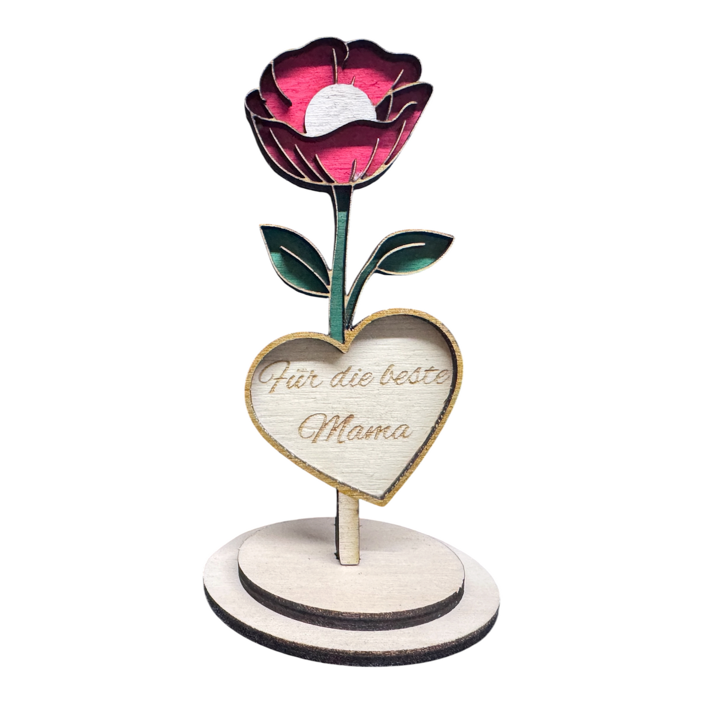 Liebevolles Muttertagsgeschenk aus Holz – Blumendesign mit Gravur